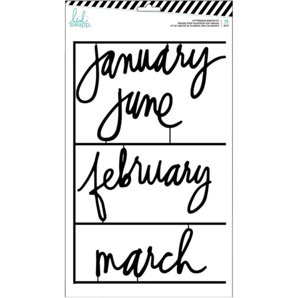 LETTERBOARD WORD SET BLACK MONTHS 