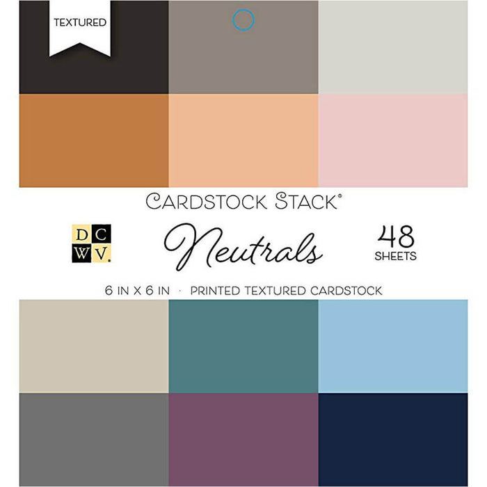 Cardstock 6in x 6in Neutrals | Premium Neutral Cardstock Paper Pack 48 Sheets