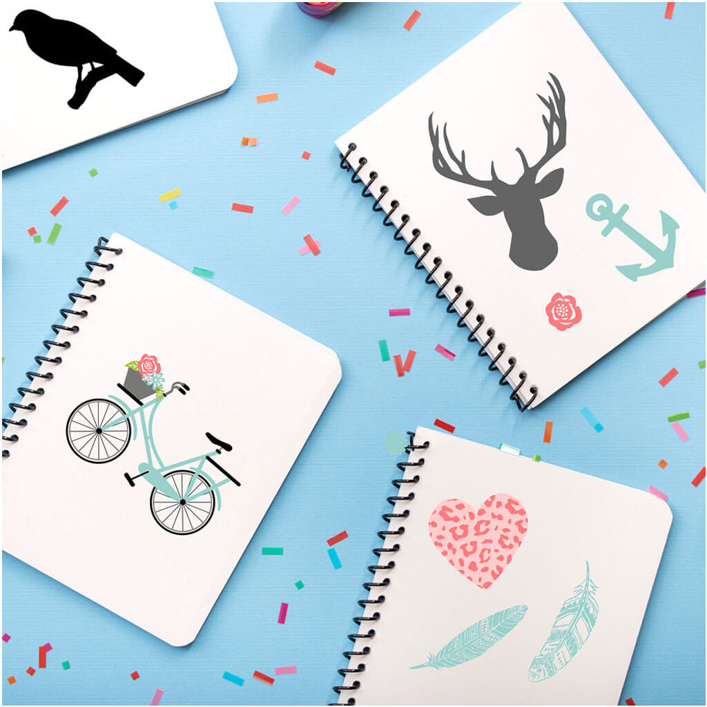 Trendy Icon Pk Deer/Heart/Bird 4Seehts 3 x 6 Blk
