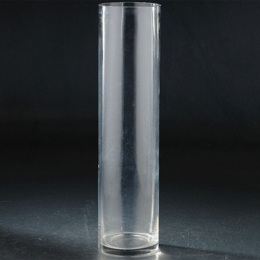 Cylinder Clear Glass Vase H:16in D:4in