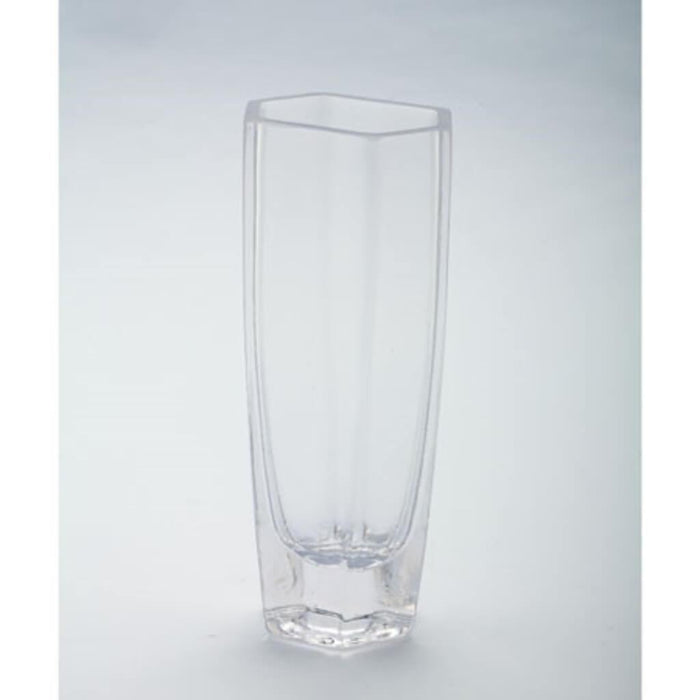 Clear Hexagon Vase L:3.5"W:2.5"H:8" 