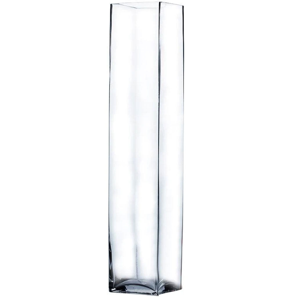 Clear Block Glass Vase 4&quot; x 24&quot; 