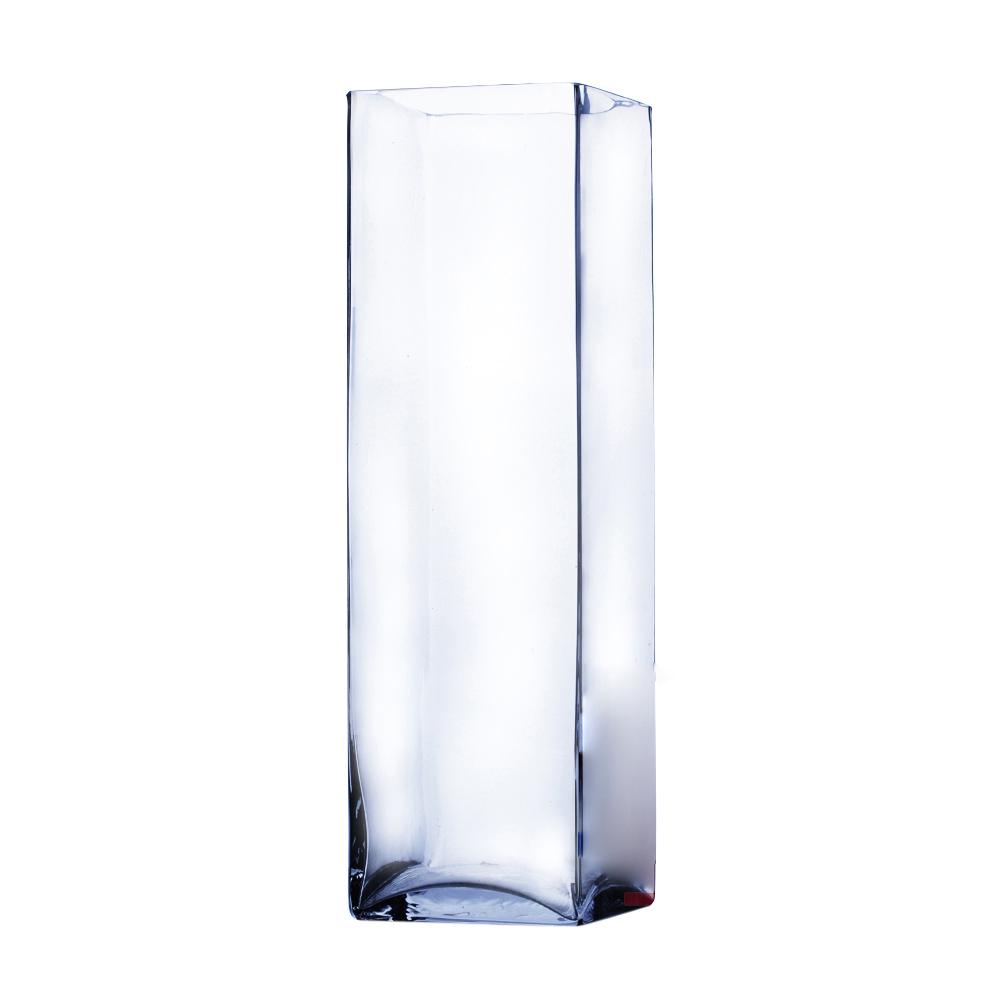 Clear Block Glass Vase 6&quot; x 20&quot; 