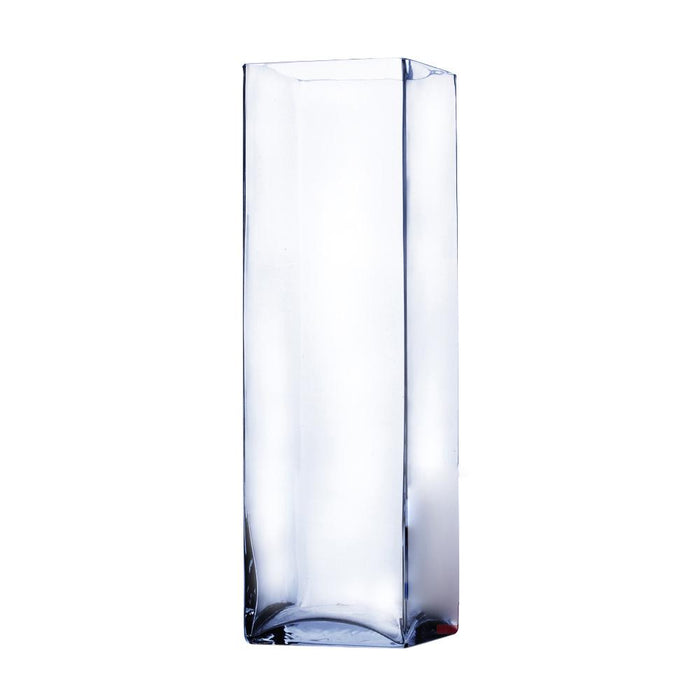 Clear Block Glass Vase 6" x 20" 