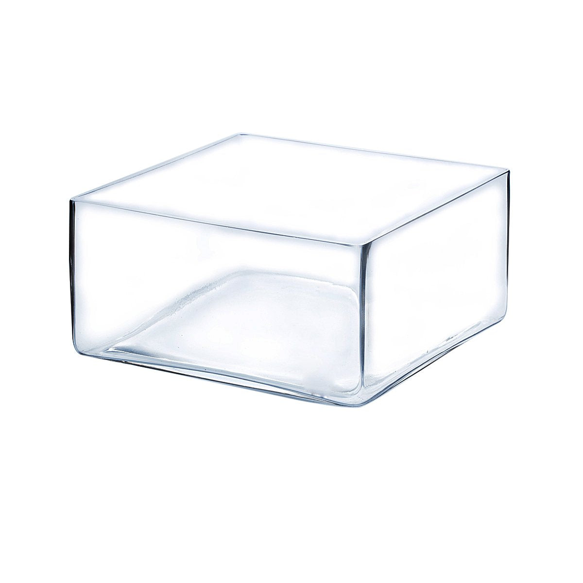 Clear Block Glass Vase 8&quot; x 4&quot; 