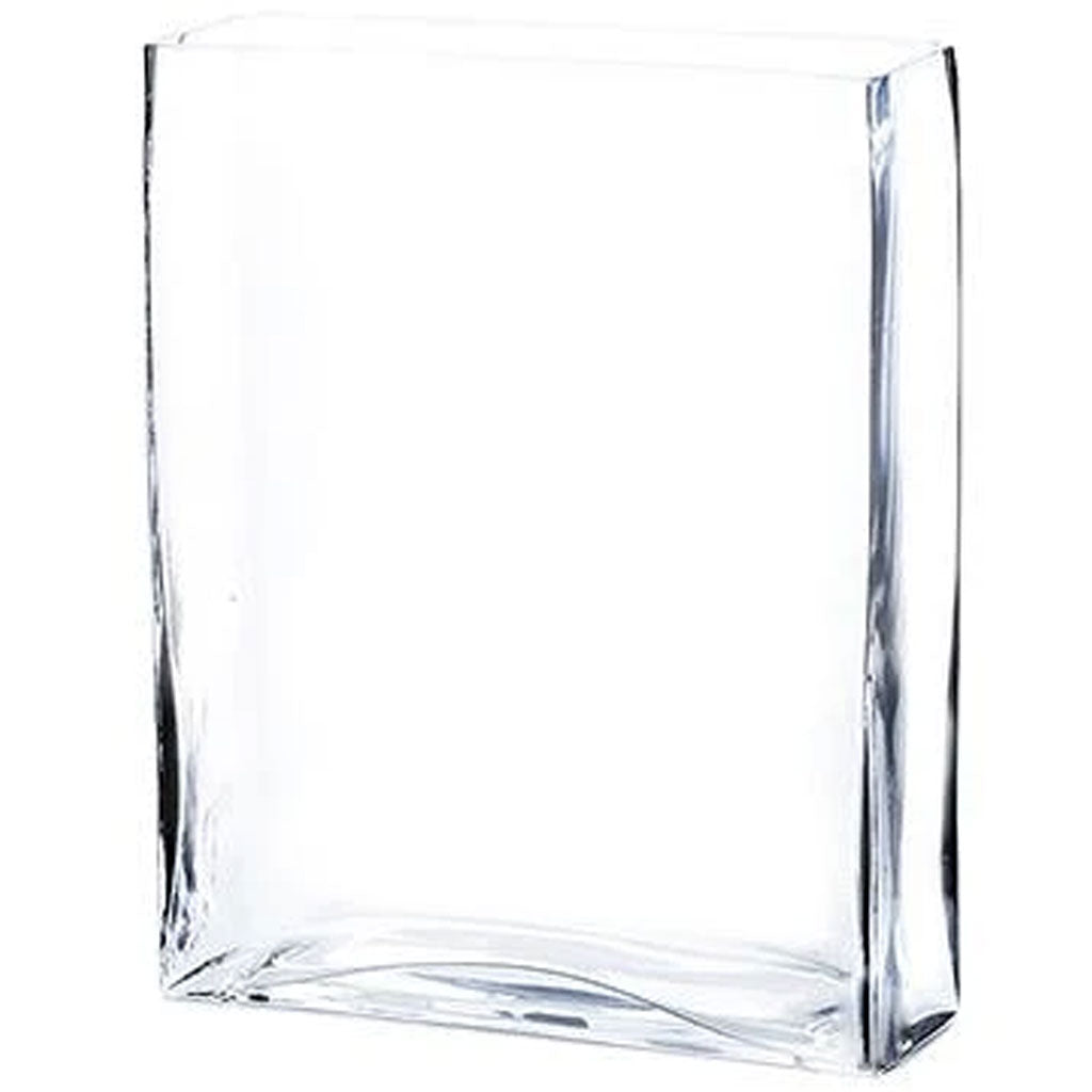 Clear Block Glass Vase 2&quot; x 10&quot; 