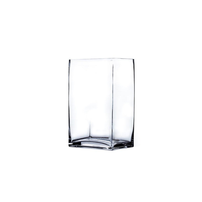 Clear Rectangle Block Glass Vase 3" x 4" x 7" 