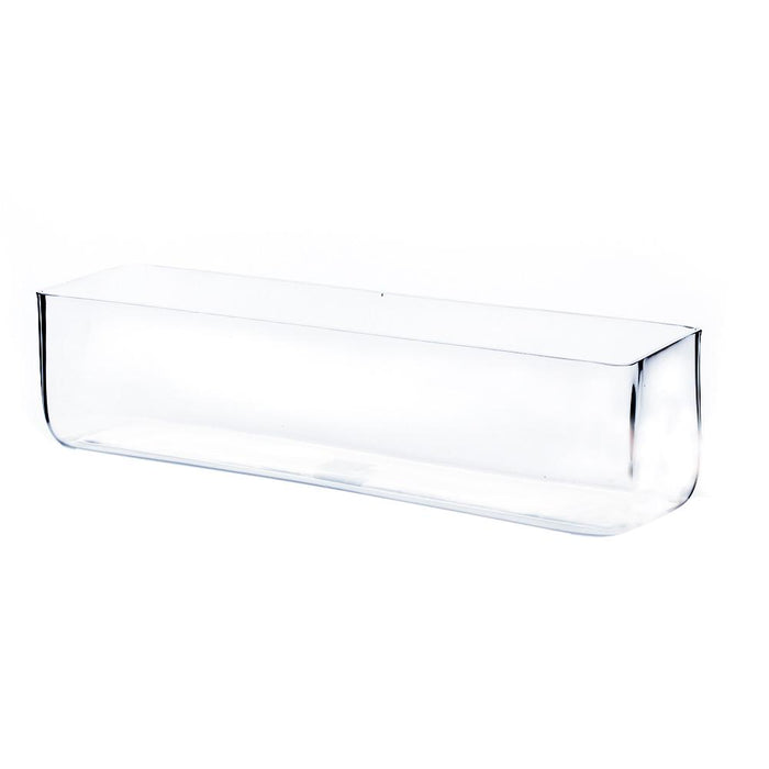 Clear Rectangle Block Glass Vase 16" x 4" x 4" 