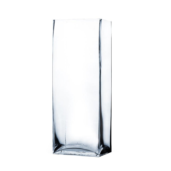 Clear Rectangle Block Glass Vase 6" x 4" x 16" 