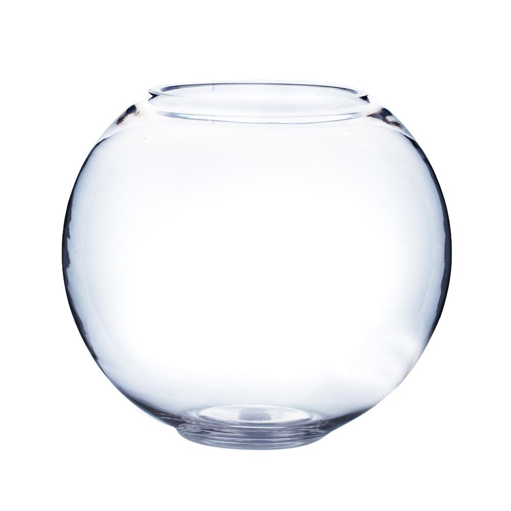 Clear Bubble Bowl Glass Vase 6&quot; x 4.50&quot; 