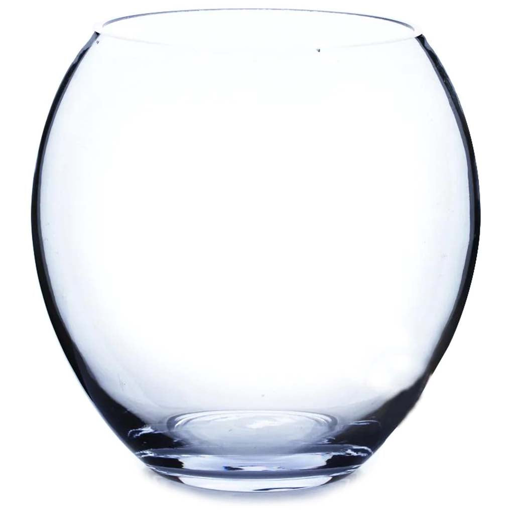 Clear Bubble Bowl Vase, H8in X L7.5in X W7.5