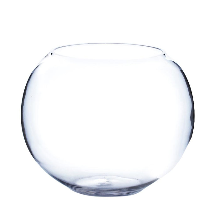 Clear Round Bubble Bowl Glass Vase 10" x 8" 