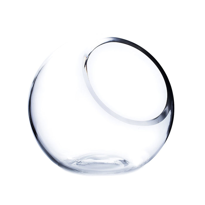 Clear Slant Bubble Bowl Glass Vase 5.7" x 5.5" 