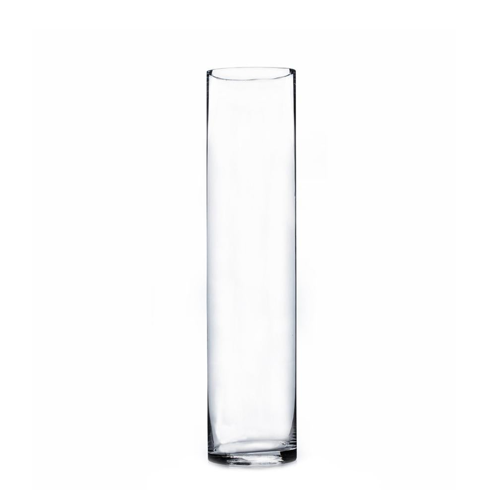 Clear Cylinder Glass Vase 4" x 16" 