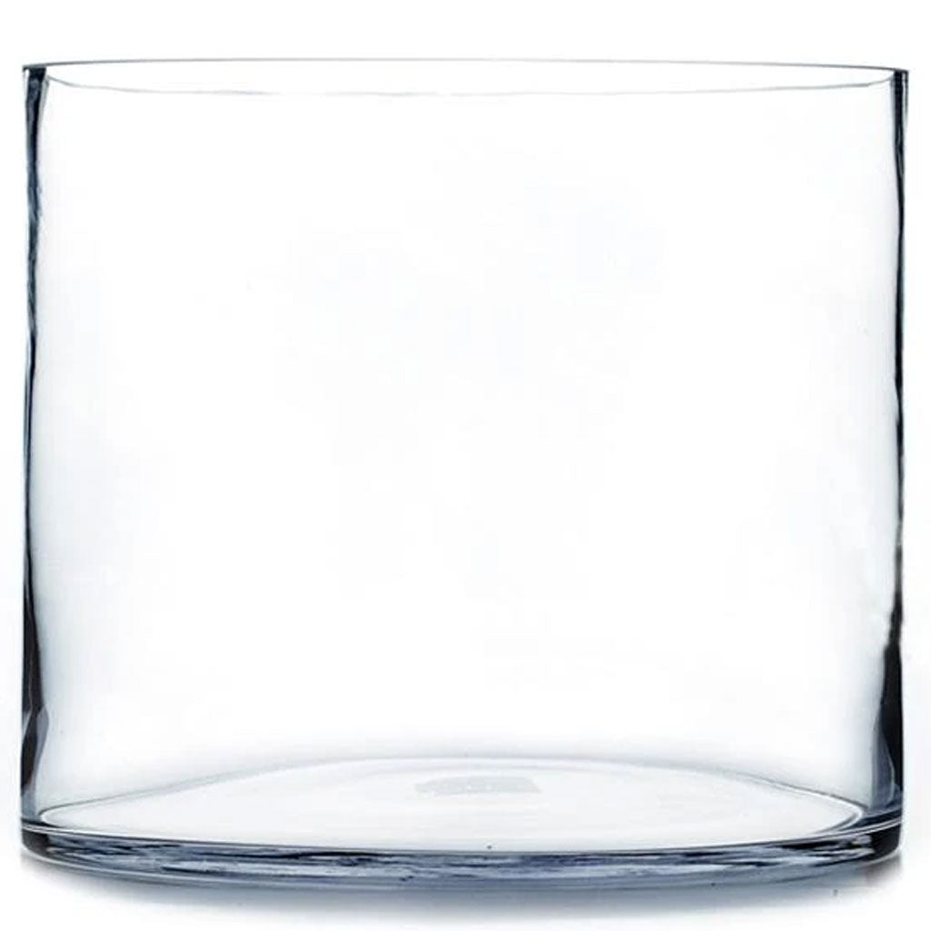 Clear Cylinder Glass Vase 10" x 8" 
