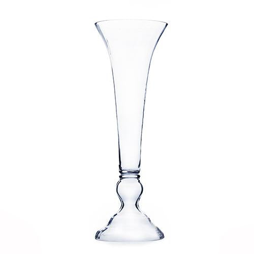 Clear Unique Flair Trumpet Glass Vase, 8" X 24" 