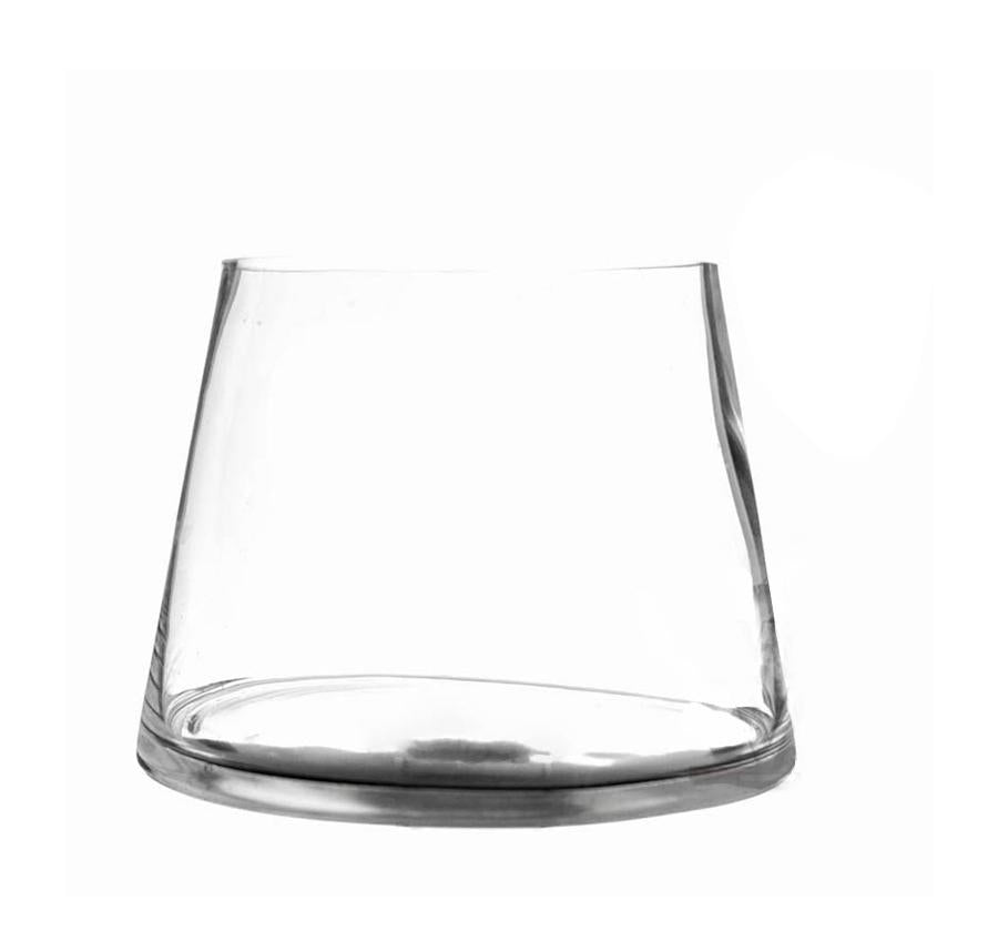 Clear Taper Up Cylinder Glass Vase 5.3" x 6" 