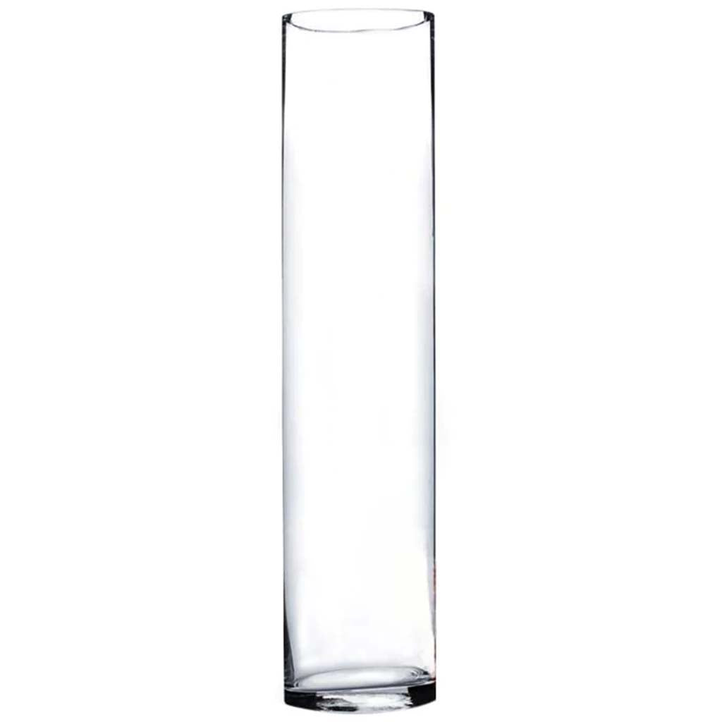 Clear Cylinder Glass Vase, H16in X L3in X W3in