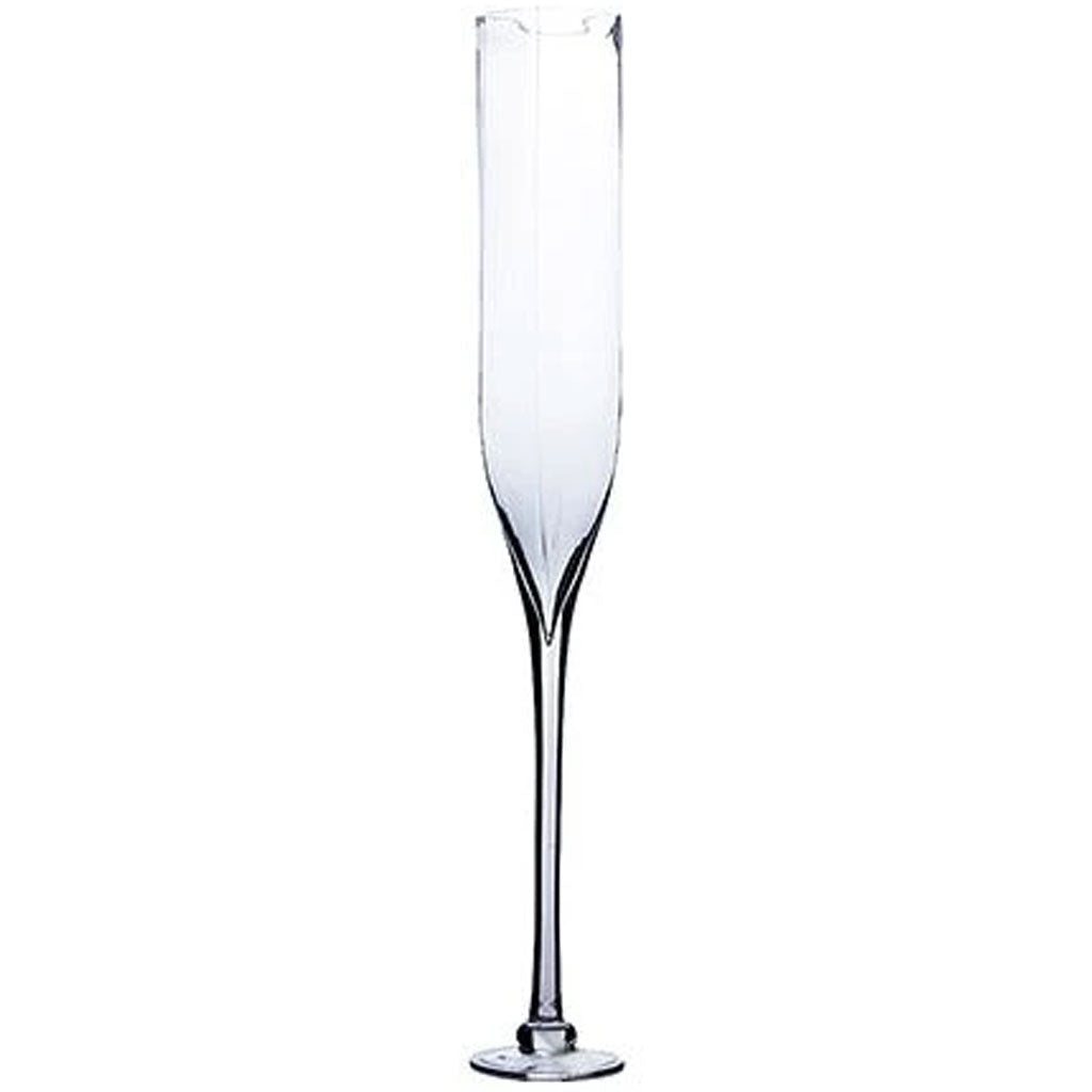 Clear Champagne Glass Vase 4&quot; x 31&quot; 