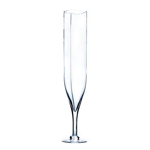Clear Champagne Glass Vase 4" x 24" 