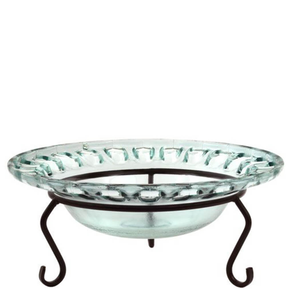 Ribbon Bowl &amp; Metal Stand, 16-1/4in
