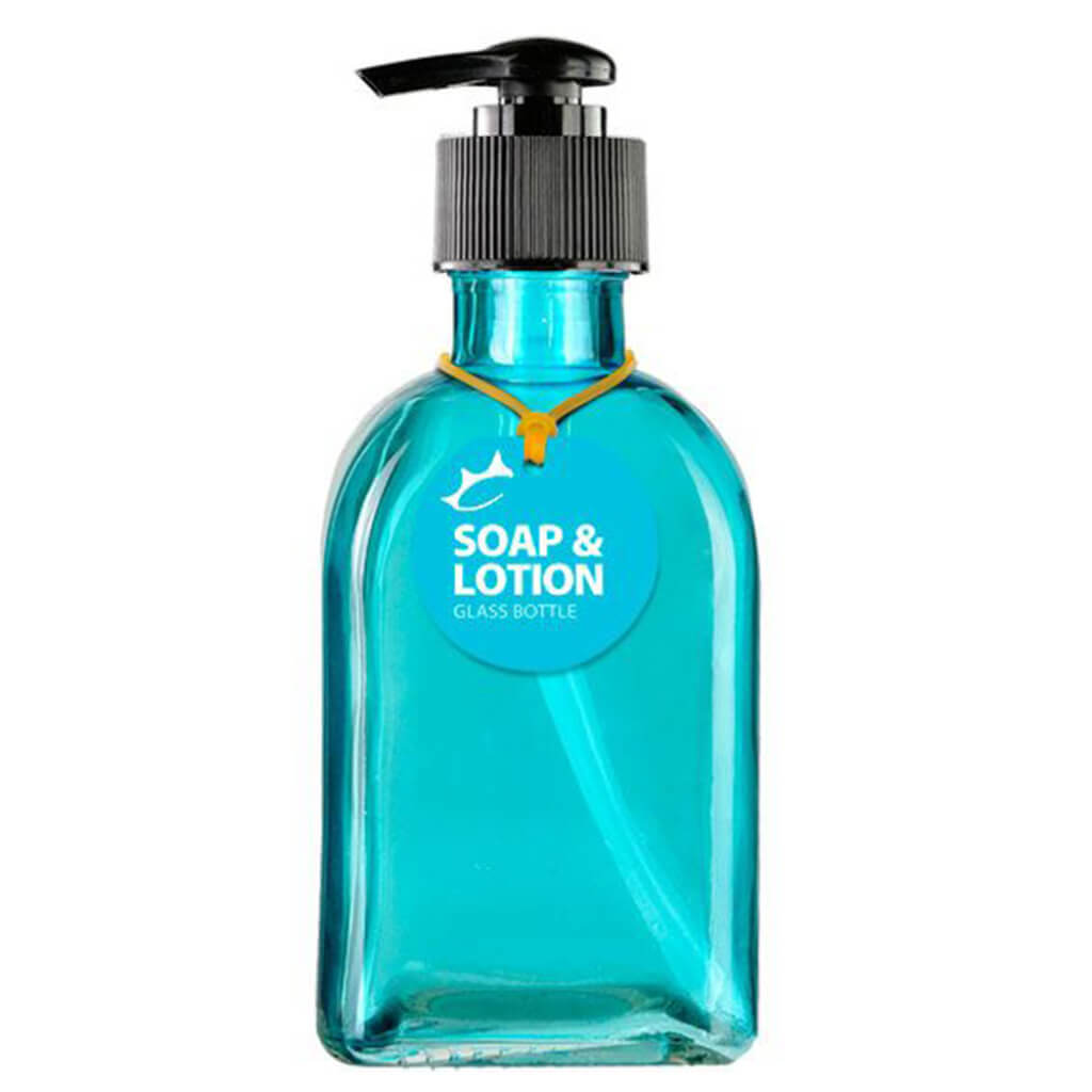 Soap or Lotion Aqua Roma Glass Bottle, 8.5oz