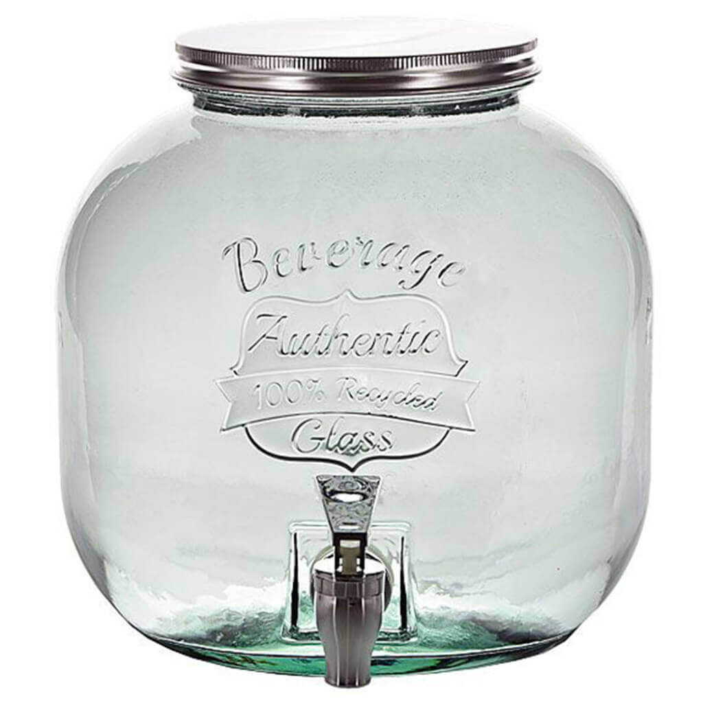 Authentic Recycled Glass Jar with Spigot, 1.5 gallon