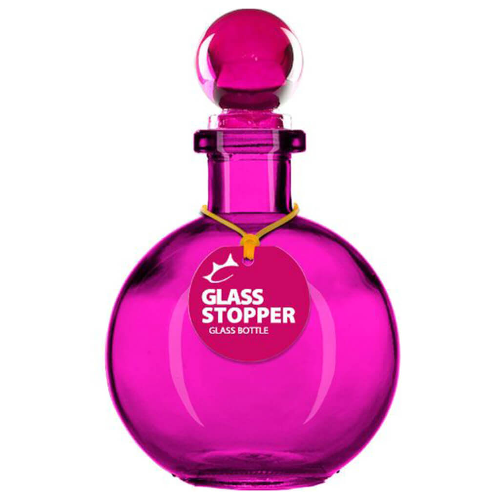 Fuchsia Ball Bottle with a Glass Top, 8.5oz