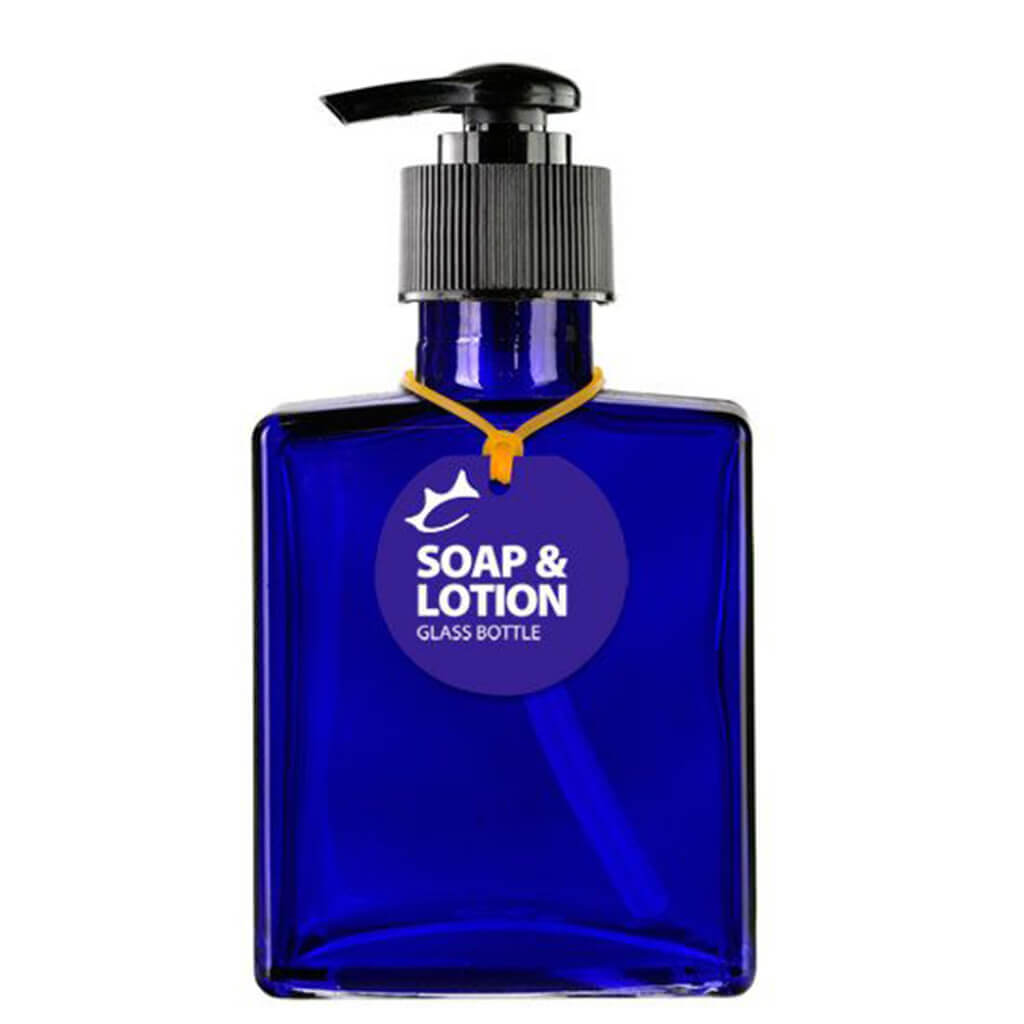 Soap or Lotion Cobalt Rio Glass Bottle, 5oz