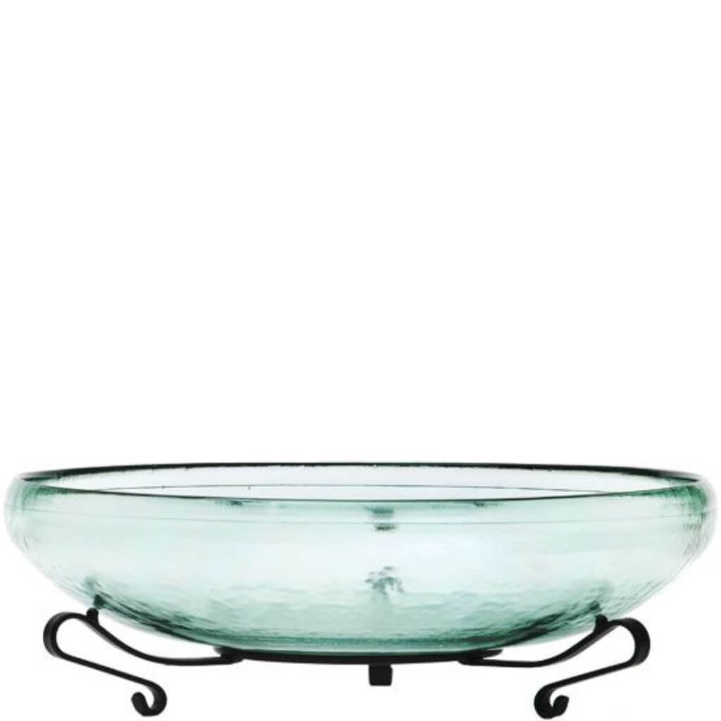 Ivy Glass Bowl with Short Scroll Stand, Brown