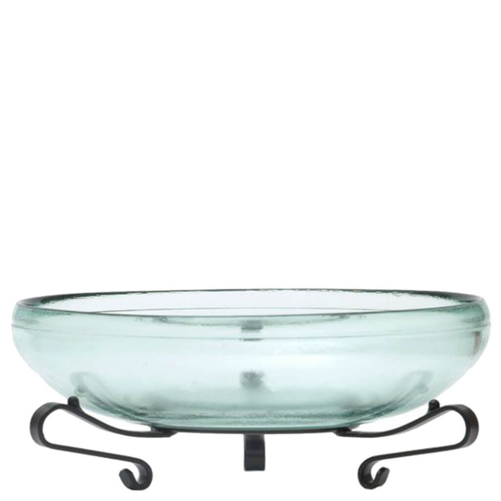 Ivy Glass Bowl with Short Scroll Stand, Ivy