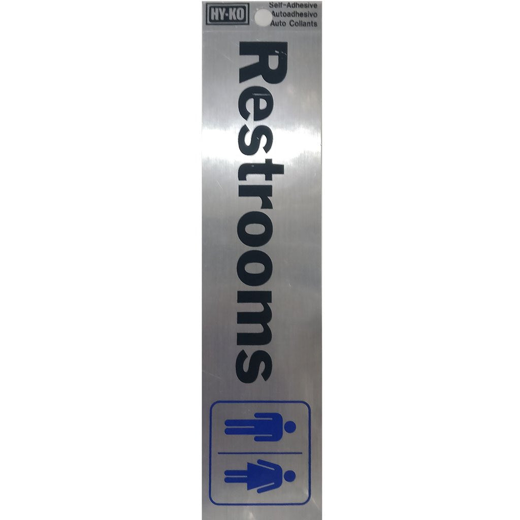 Restrooms Sign 2in x 8in