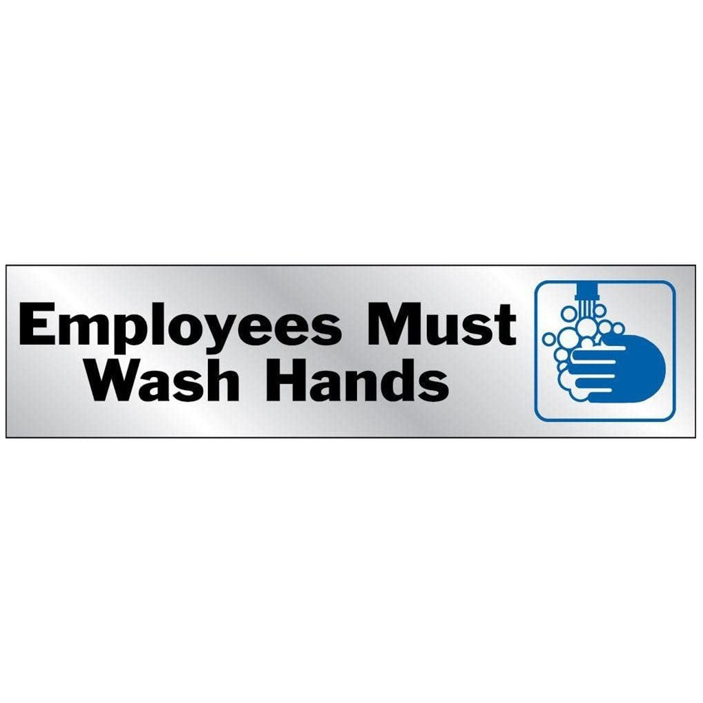 Employees Must Wash Hands Sign 2in x 8in