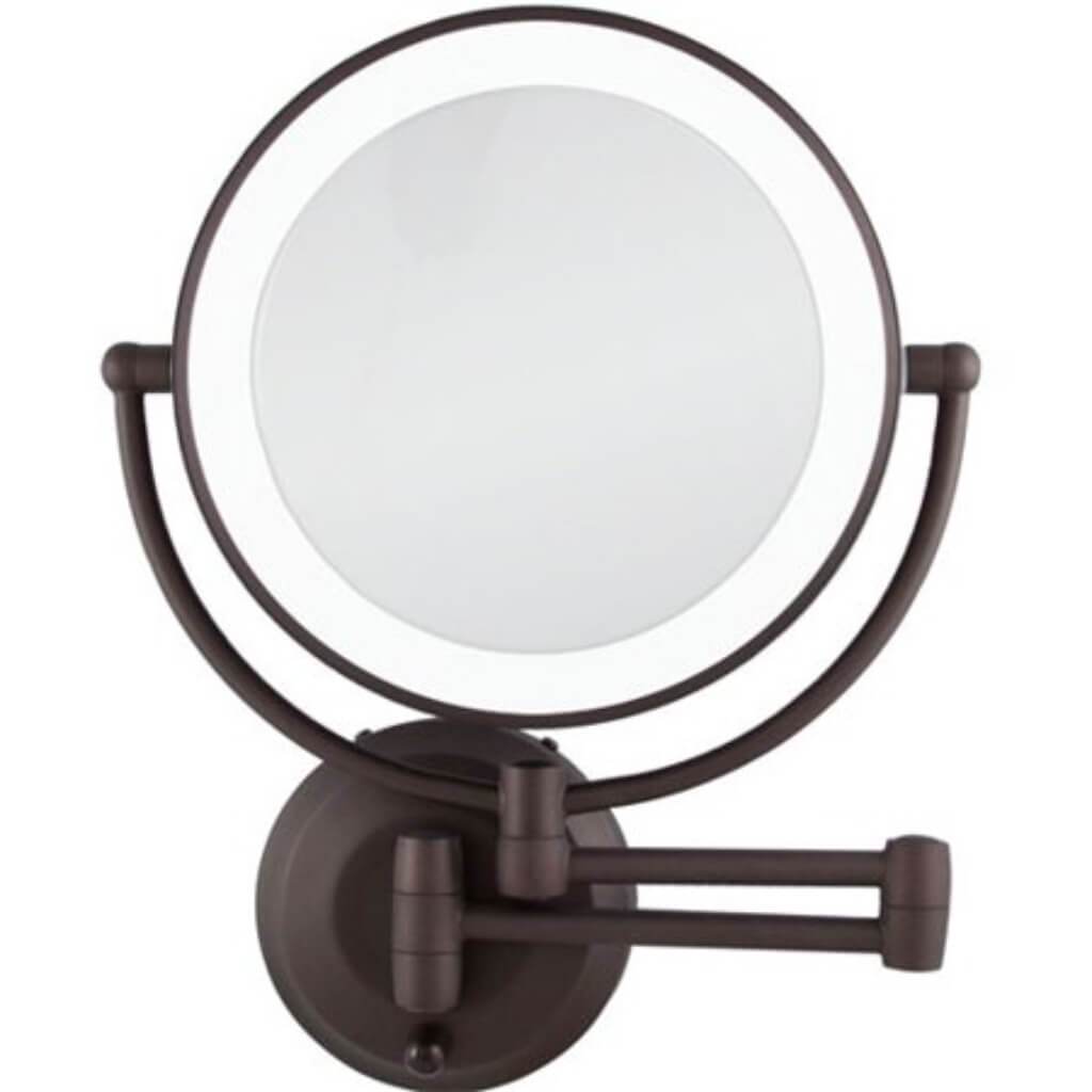 LED WALL MOUNT MIRROR IN OIL BRONZE 1X/10X 