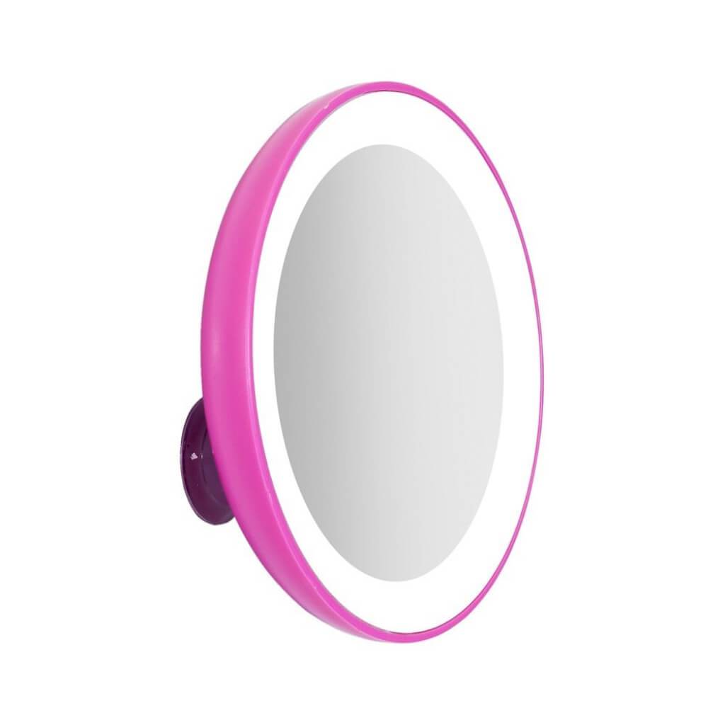 MINI LED LIGHTED SPOT MIRROR IN PINK 10X 