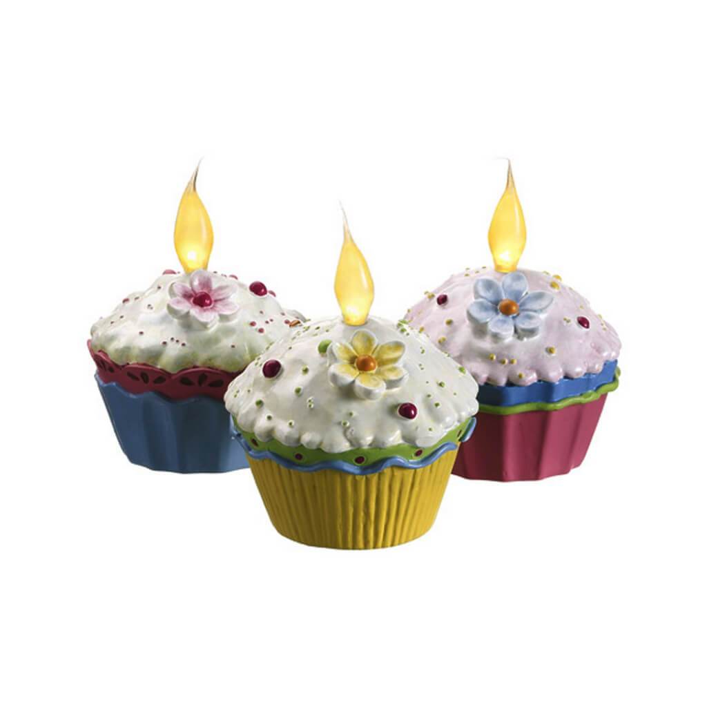 Cupcake W/Lite(3/Box) 4H3W9" L 