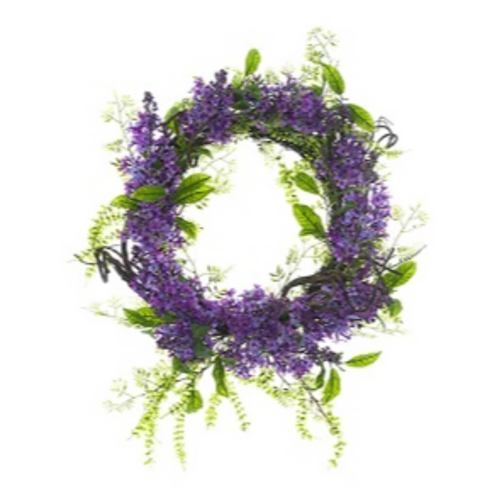 Lilac Wreath 24&quot; Pu 