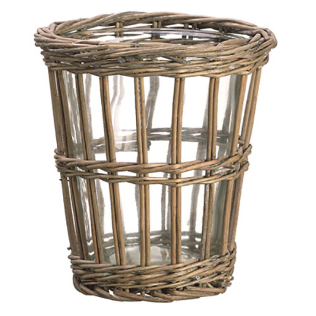 Willow Basket W/Vase 7.5D8.2" H 