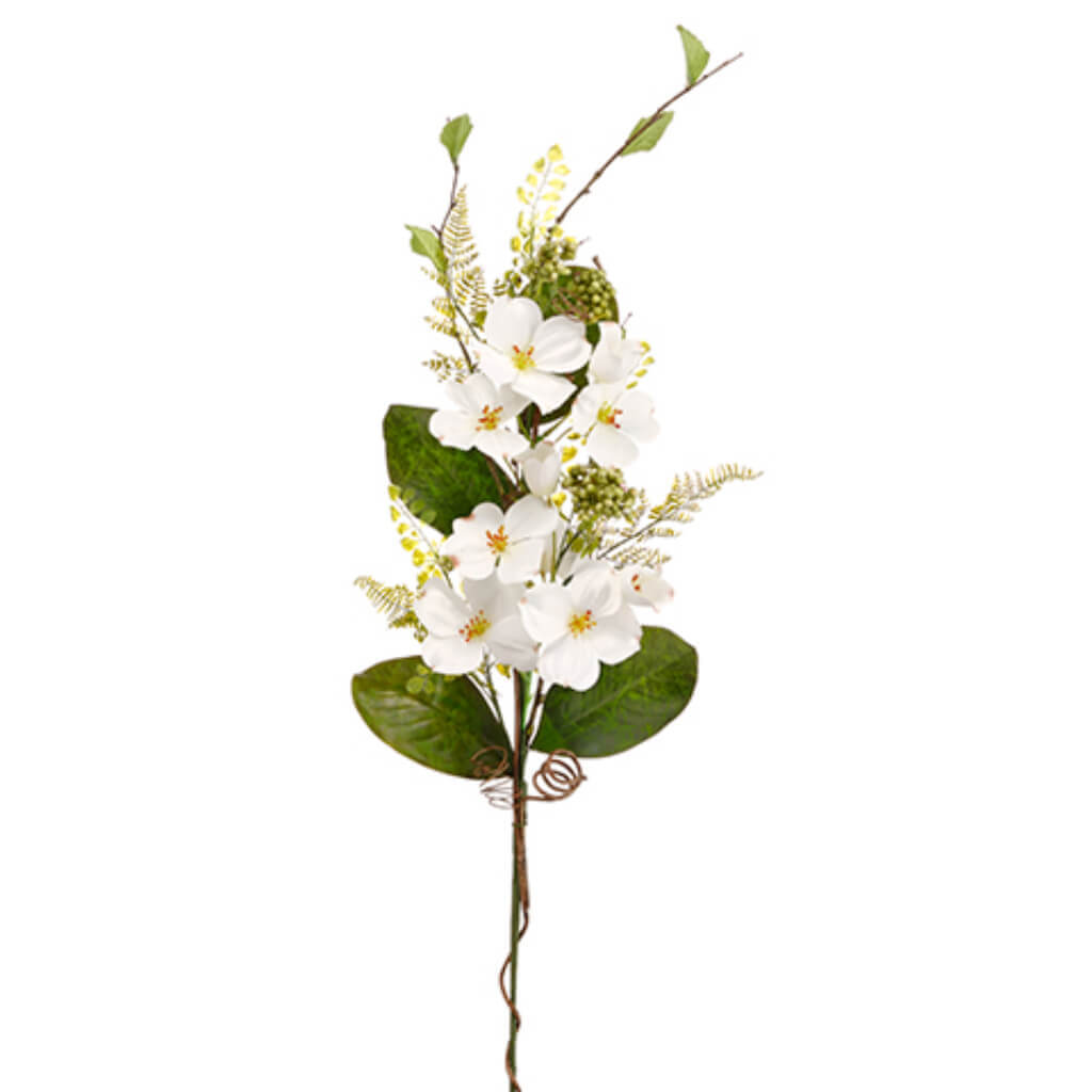 Dogwood/Fern Spray White, 33in