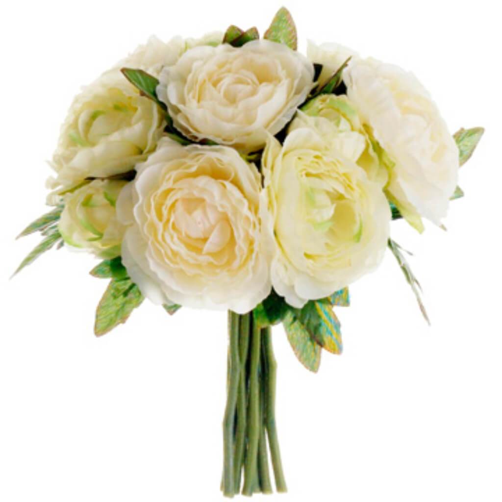 Ranunculus Bouquet 9" Cr/Gr 