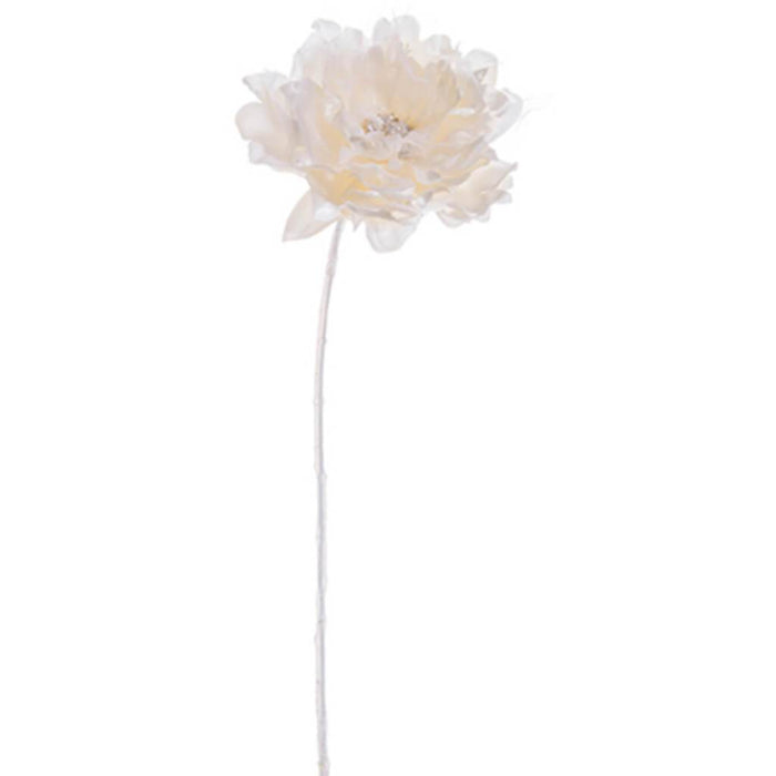 Jeweled Peony Spray 17" Wh 