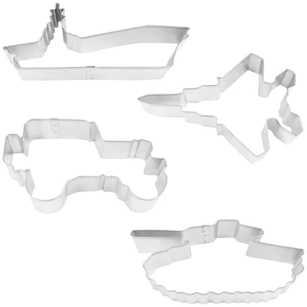 Military Vehicle Cookie Cutter Set, 4pc