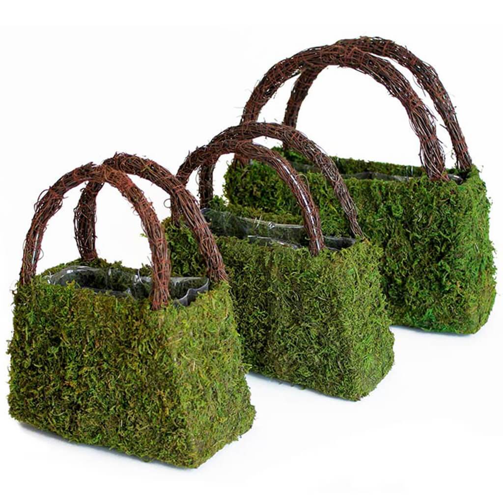 Beaumont Wicker Purse Wicker Handles Set of 3 