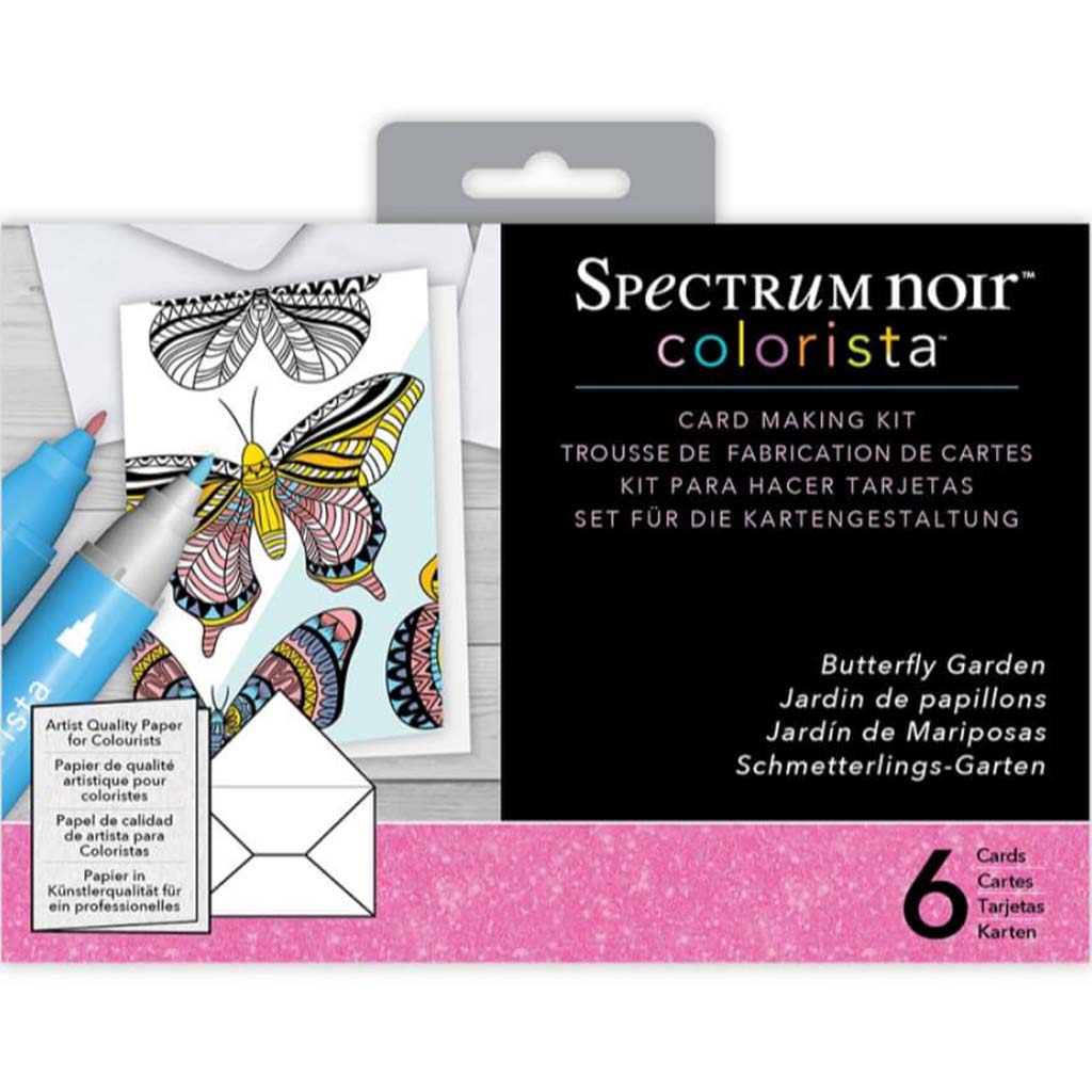 Spectrum Noir Colorista 6in x 4in Marker Card Making Kit, Butterfly Garden 