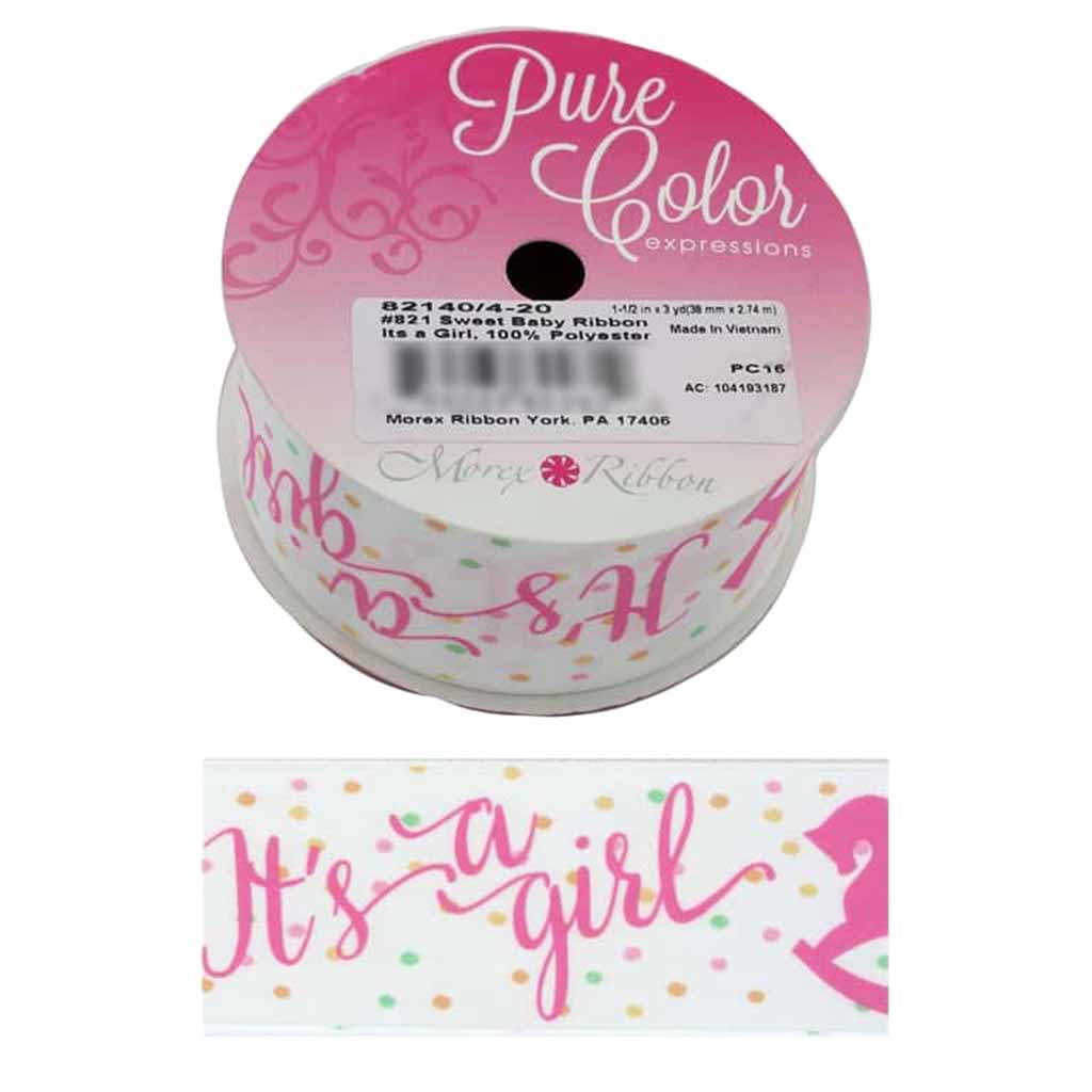 Sweet Baby Its a Girl 1-1/2in x 3yd