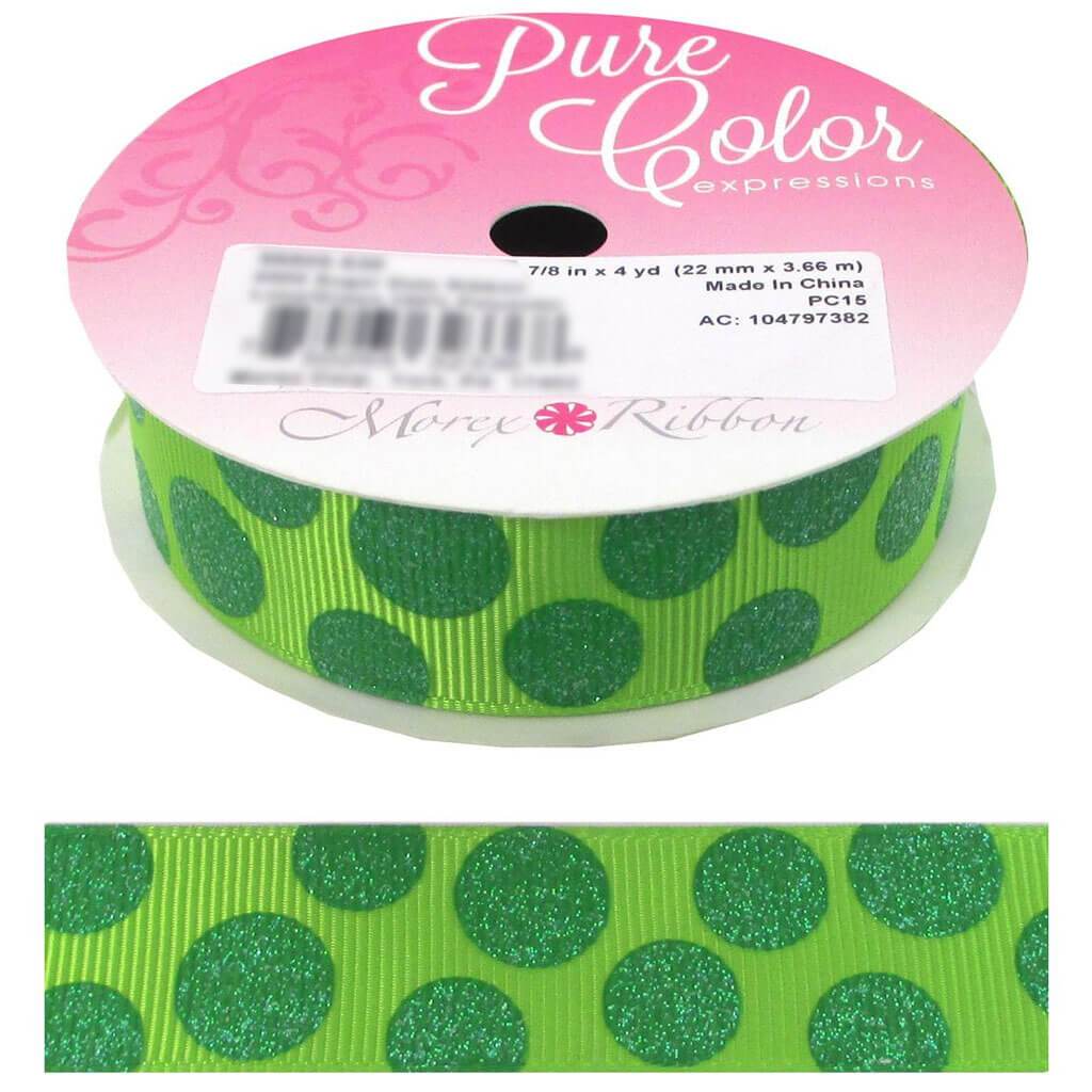 Sugar Dots 7/8in x 4yd Lime/Green