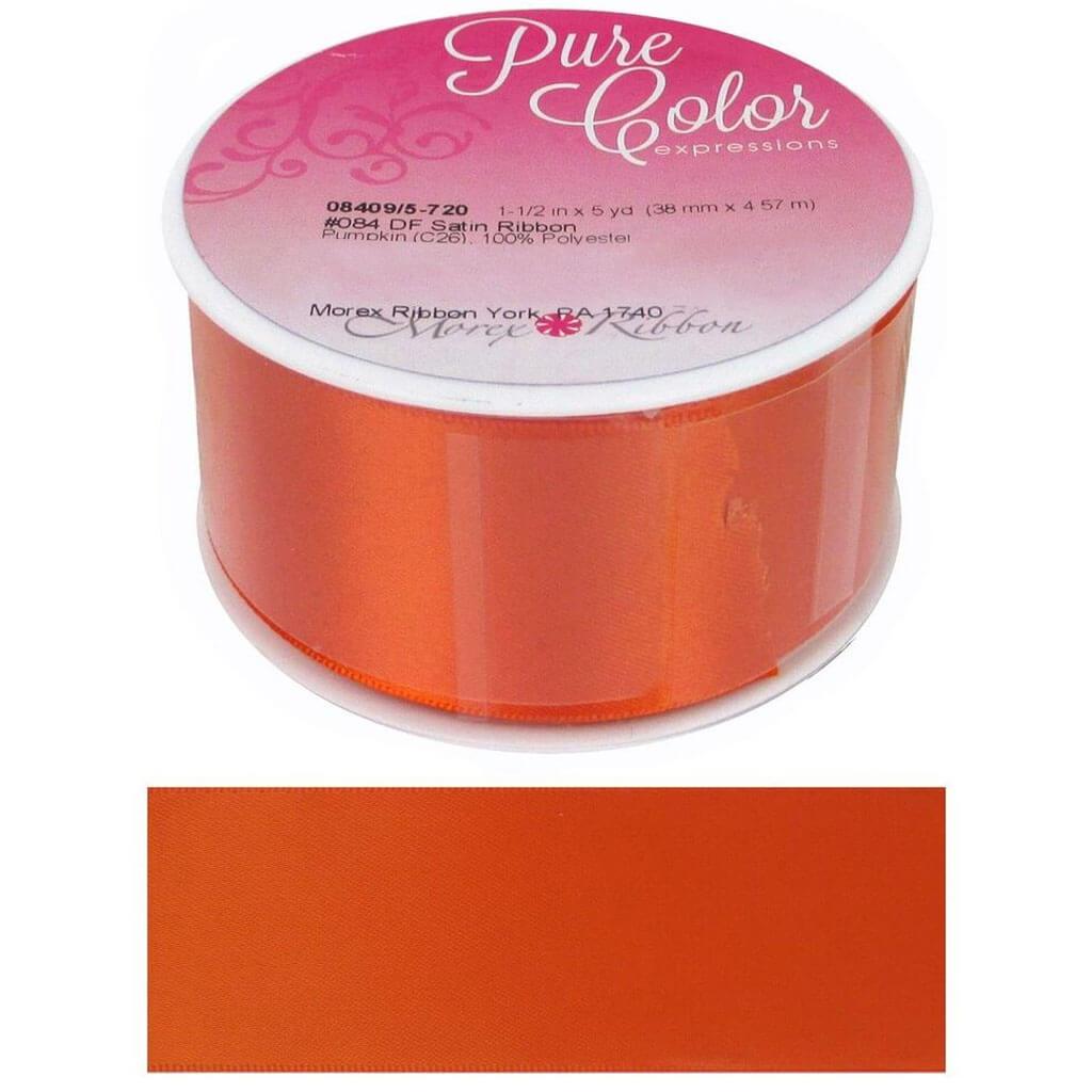 Ribbon Double Faced Satin 1.5in x 5yd Pumpkin