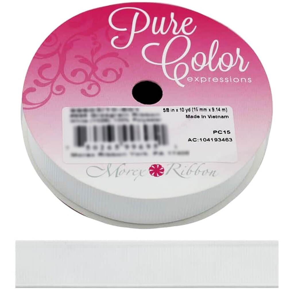 Ribbon Grosgrain 5/8in x 10yd White