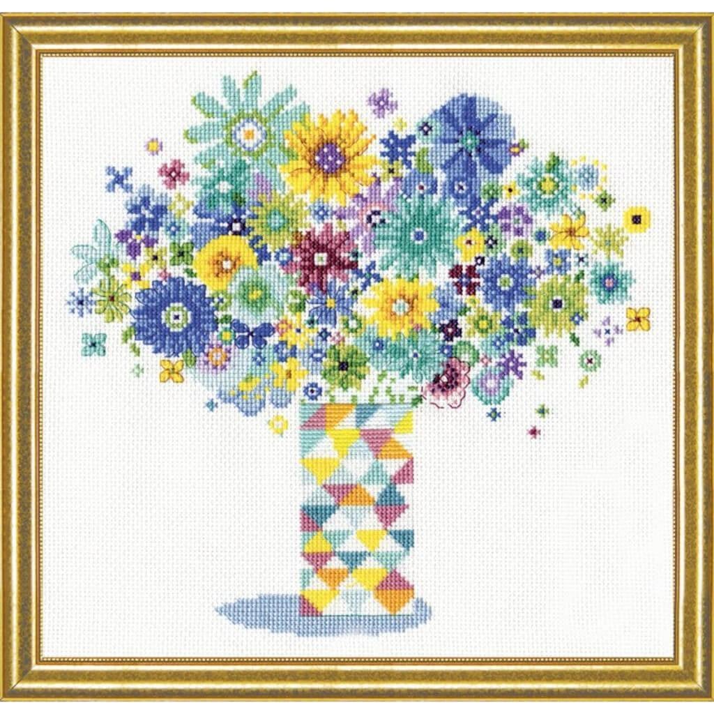 Blue Floral Quilt Vase Ccs Kit 10X10 