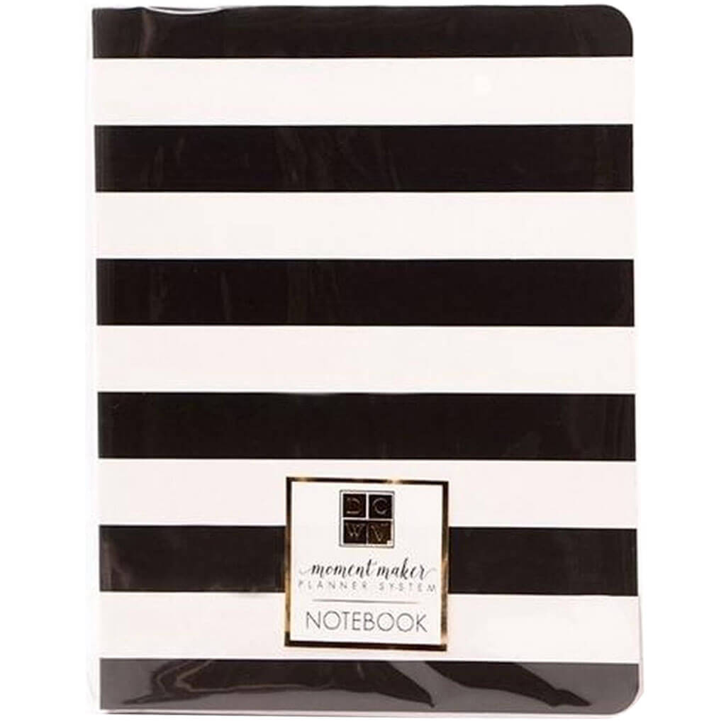 Designer Chipboard Notebook Black Stripes